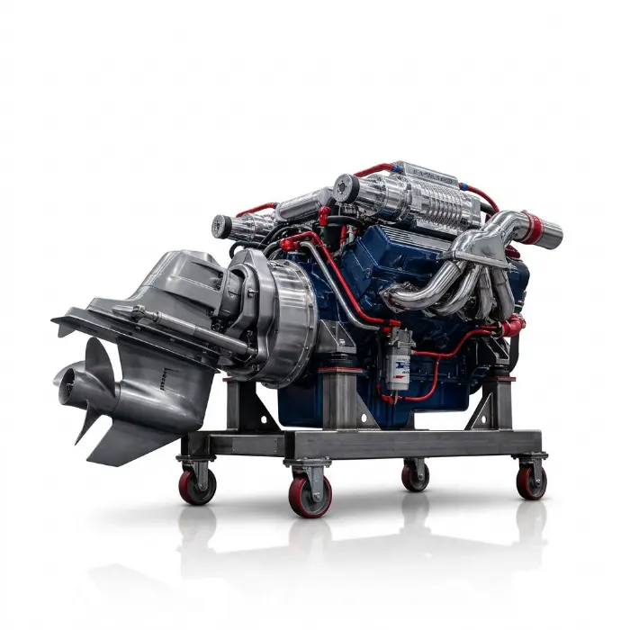 Marine inboard engine and sterndrive assembly